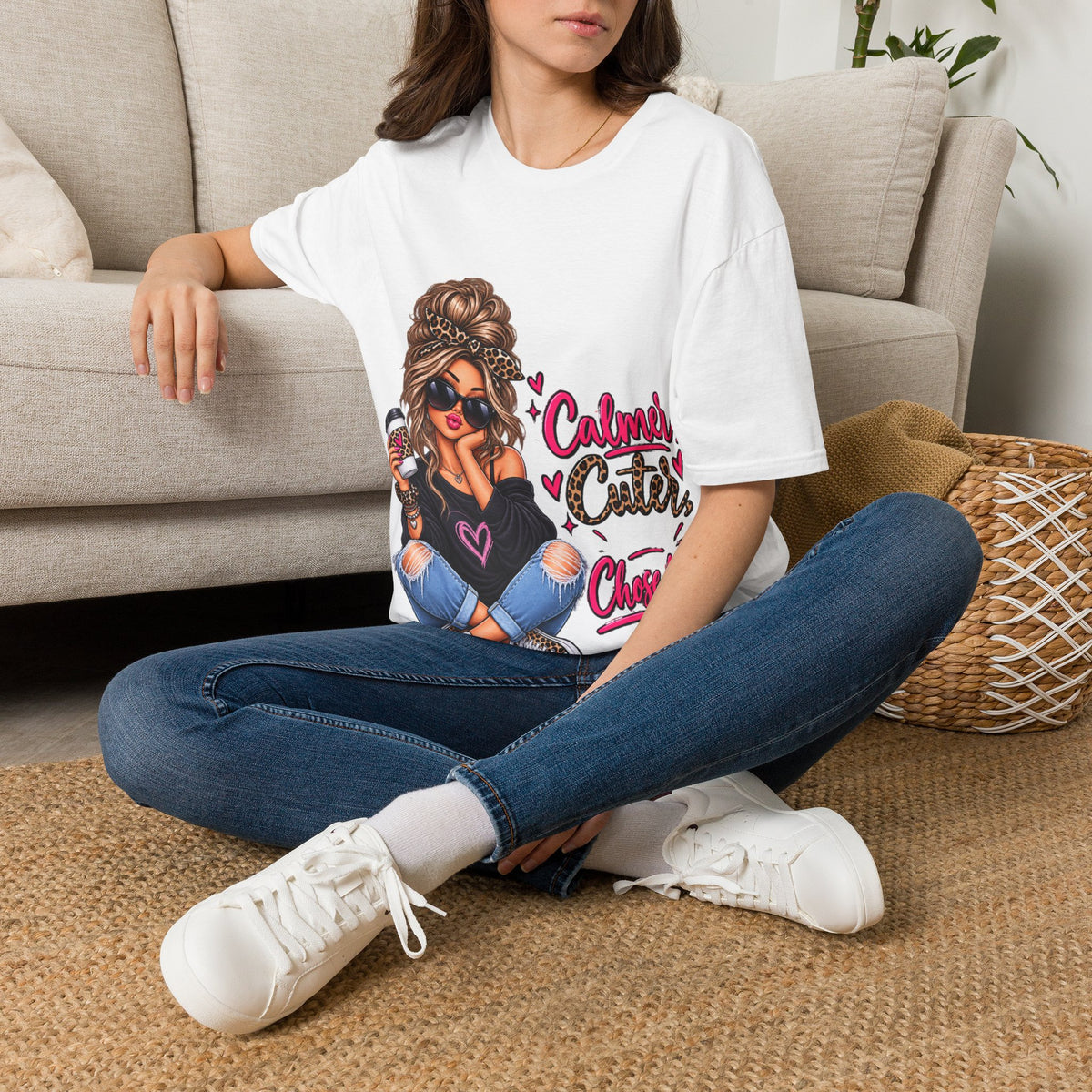 Calm Caffeine Chaos — Messy Bun Coffee Tee