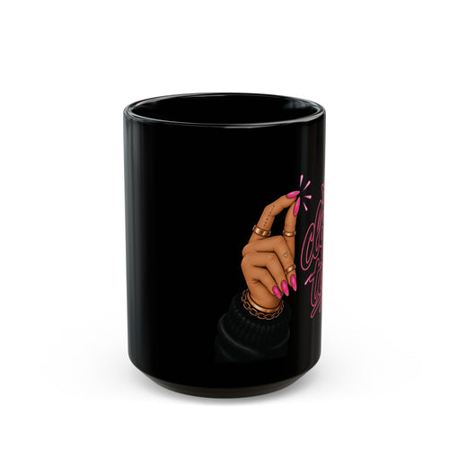 Black Ceramic Mug (11oz & 15oz) — Bold Gift for Coffee Lovers