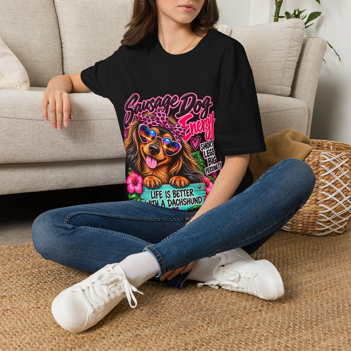 Sausage Dog Energy — Dachshund Graphic Tee