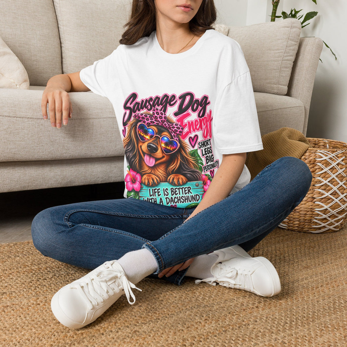 Sausage Dog Energy — Dachshund Graphic Tee