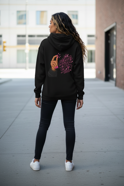 Clock It Hoodie - Black - Clean