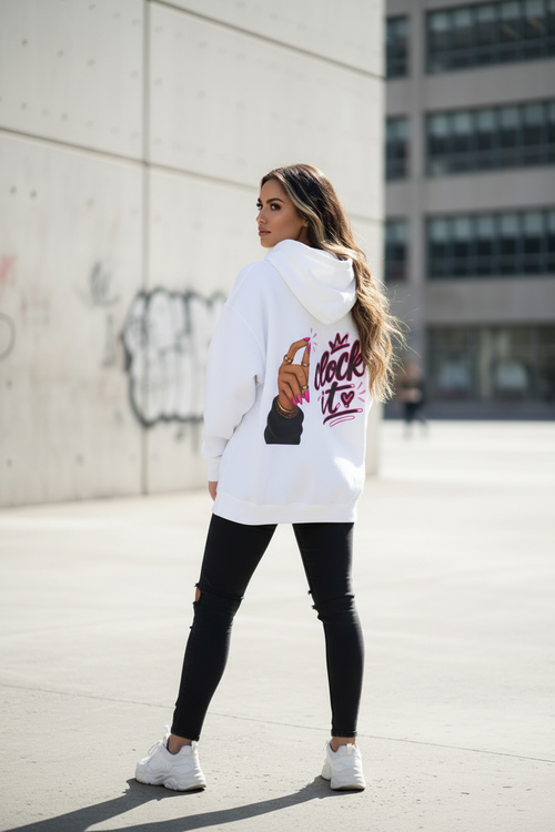 Clock It Hoodie - White - 3/4 Turn